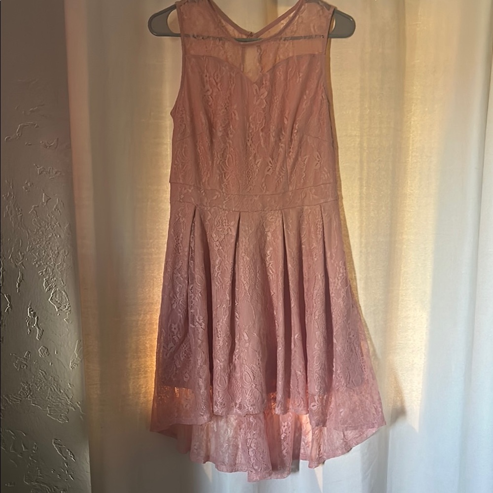 Elegant Pink Lace Dress